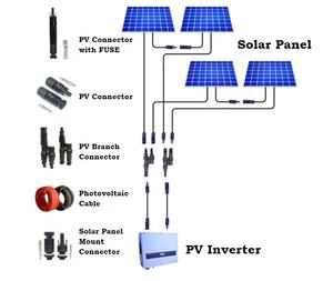 IP67 étanche rouge/noir Y branche connecteurs solaires PVC isolé contacts en cuivre pur 0.3M fil 1 mâle 4 femelle 1 femelle 4 mâle - Product Image 3