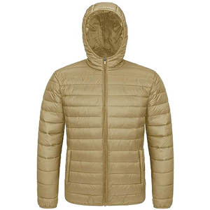 Chaqueta de Trabajo Acolchada Beige para Hombre 2024, Relleno 100% Poliéster, Estilo Parka Moderno, Cuello Alto con Capucha, para Invierno - Product Image 5