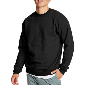 Sudadera de Cuello Redondo para Hombre, Color Sólido, Corte Regular, Felpa, Informal, para Otoño, 100% Algodón, Tejido de Punto, Manga Larga - Product Image 2