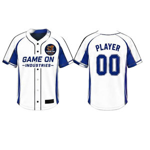 Maillot de baseball OEM/ODM grande taille de qualité supérieure, personnalisé avec logo brodé en sergé, fermeture boutonnée, manches courtes, respirant - Product Image 3