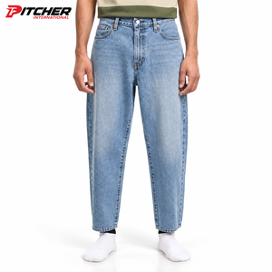 Jeans de Mezclilla para Hombre al por Mayor, Lavado Desgastado, Acabado Vintage, Corte Relajado, Marca Personalizada, Etiqueta Privada - Product Image 1