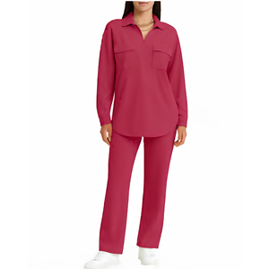 <b>Women</b> Knitted Casual Streetwear Set Two Piece Tracksuit Hoodie <b>Jogger</b> Crop Top <b>Outfit</b> OEM Private Label Wholesale Supplier - Product Image 2