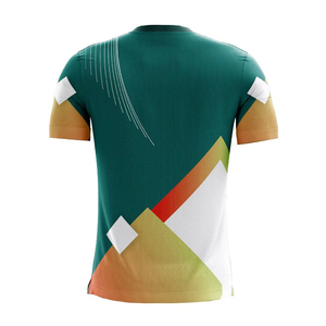 Maillot de football pour homme avec logo personnalisé, imprimé géométrique, sublimation, évacuation de l'humidité, manches courtes, coupe athlétique, toutes saisons, polyester - Product Image 2