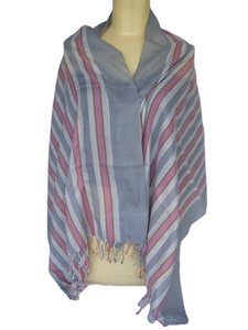 ผ้าพันคอถักมือลายทาง ผ้าฝ้ายเนื้อนุ่ม ผ้าพันคอแฟชั่น ผ้าคลุมไหล่ลายทางทอมือ ผ้าพันคอฤดูหนาว ผ้าพันคอสำหรับทุกเพศทุกวัย ผ้าพันคอทันสมัยลายทาง - Product Image 3