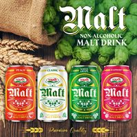 Nouveau Produit Bière Sans Alcool Marque NAWON MALT 330ml Pêche Carbonatée en Boîte Bouteille PET Prête à Boire OEM/ODM Faible MOQ