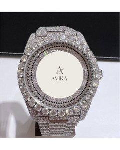 Montre unisexe de luxe en acier inoxydable avec diamants Moissanite glacés, style Hip Hop entièrement orné, inspirée du style de rue des célébrités 2025 - Product Image 1