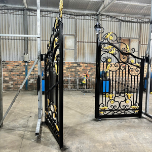 Elegant Wrought Iron Garden Gate with Modern Metal Design for Front Entry Driveway and Outdoor <b>Security</b> Style with Elegant Look - Product Image 3