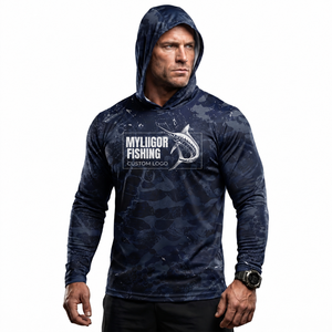 Vêtements de pêche unisexes à manches longues en gros, 100% polyester, séchage rapide, respirant, motif personnalisé, chemise de pêche UPF 50, imperméable - Product Image 4