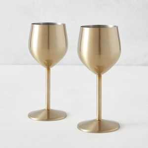 Elegant Brass Vine Pattern Glass Decorative Metal Wine Glass for Kitchen Home Bar Dining <b>Table</b> Luxury Serveware - Product Image 2