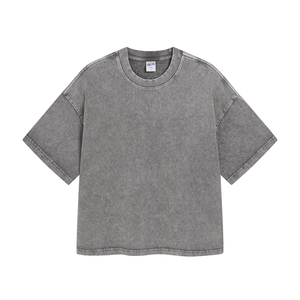 เสื้อยืดทรงบ็อกซี่วินเทจ 280gsm ผ้าสโตนวอช ทรงหลวม ไหล่ตก ย้อมสีแบบแอซิดวอช สีซีดจางแบบซันเฟด แขนสั้น - Product Image 5