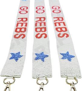 Star Go Rebs personalizado oro blanco semilla bolsa de cuentas correas 'Hook Em Horns' accesorio de moda correa de monedero con cuentas - Product Image 1