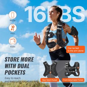 Gilet lesté réfléchissant de 16 lb avec boucle réglable, équipement d'entraînement corporel pour hommes et femmes, plage de poids de 20 à 30 kg - Product Image 3