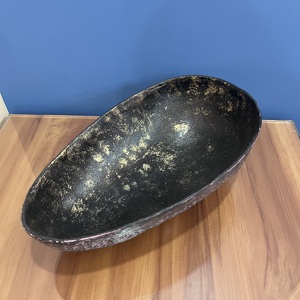 Bandeja de Almacenamiento Decorativa Moderna en Forma de Huevo, de Aluminio, Acabado Negro y Dorado, Decoración para el Hogar, Artesanía Metálica, Diseño Artesanal, TR600 - Product Image 4