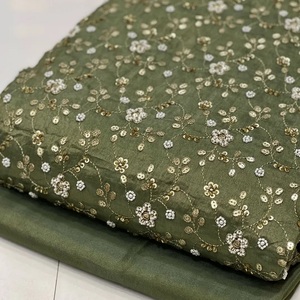 Proveedor Mayorista de Tela de Seda Bordada con Cuentas, Fabricante de Tela de Seda con Trabajo de Bordado en India, Tela de Seda Bordada con Cuentas - Product Image 3