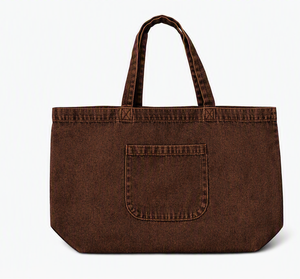 Sac fourre-tout pliable en jean 100 % coton vert, réutilisable, avec poche avant, pour le quotidien, les voyages et les courses au supermarché - Product Image 6