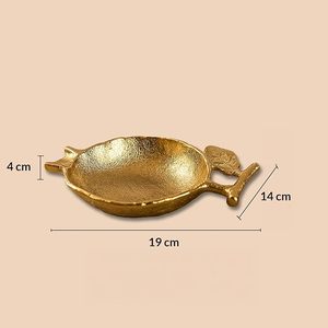 Frutero Decorativo de Aluminio Brillante con Forma de Granada Dorada, Tazón en Relieve para Decoración del Hogar, Estilo Art Deco, Adorno Decorativo para Mesa de Boda - Product Image 2