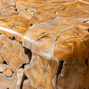 ARTERRA Luxury Handcrafted <b>Rustic</b> Teak Root Cube <b>Coffee</b> <b>Table</b> Modern Design Natural Wood Texture Living Room Furniture - Product Image 2