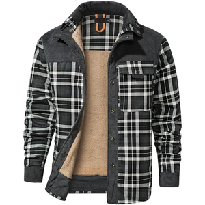 ARTIZ INTERNATIONAL Men's Plaid <b>Flannel</b> Shirt <b>Jacket</b> Removable Hoodie Thermal Fleece Lined Windproof Eco-Friendly Streetwear - Product Image 1