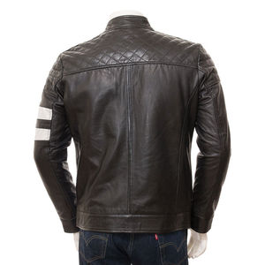 Chaqueta de Lona y Cuero para Hombre, Estilo Urbano, Impermeable, Transpirable, Ecológica, Resistente al Viento, Diseño Casual y Elegante con Logotipo Frontal - Product Image 2
