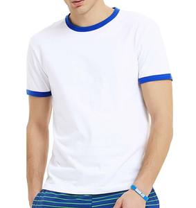 New Arrival High Quality Men's T Shirts Drop Shoulder ringer Cotton Street wear T-shirt Heavyweight Looser Fit Breathable Shirt - Product Image 6