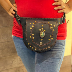 Riñonera de cuero genuino 100% para mujer, riñonera Bohemia con flecos, estilo Vintage, riñonera de vaquero de alta calidad, cinturones de cuero - Product Image 4