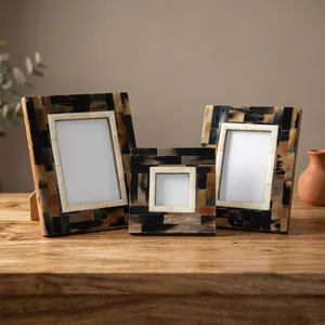 Handcrafted Agate Quartz Marble Mosaic Photo <b>Frame</b> Set Natural Stone Tabletop Decorative Picture Display Luxury Home Office Gift - Product Image 2