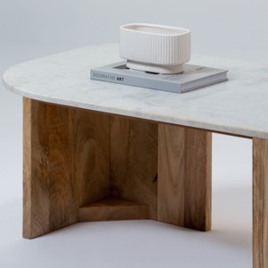 Mesa de Centro con Tapa de Mármol Vandana Zenova Sierra para Sala de Estar Moderna y Decoración Contemporánea - Product Image 2
