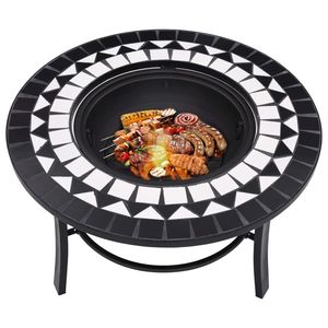 26.8 \ "in ceramica mosaico fuoco Pit in bianco e nero - Product Image 6