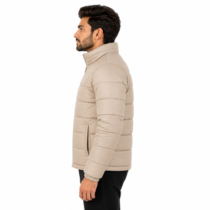 Blousons d'hiver légers matelassés pour hommes, chauds, à col montant, manches longues, zippés, décontractés, pour l'extérieur, isolés, OEM en gros - Product Image 4