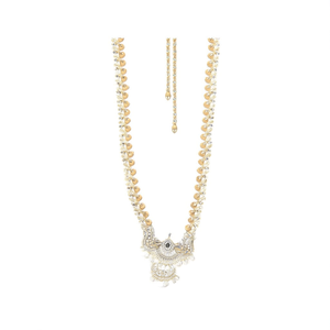 Peacock Long Haram with Matte Gold Polish Fashion Jewelry Set - Product Image 2