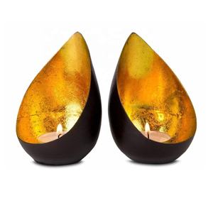 Bougie chauffe-plat finition métal martelé or pour Tables de salon lanternes mariages fêtes de noël décor à la maison durable - Product Image 2