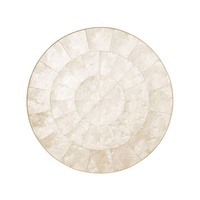 Sets de table ronds en nacre beige brillant de haute qualité, incrustés de nacre, décorations de table, faits à la main au Vietnam