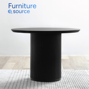 OEM/ODM Table à manger minimaliste moderne en bois ronde noire avec fonction convertible Finition de taille personnalisée Direct usine du Vietnam - Product Image 2
