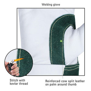 Nouveaux gants de soudage en cuir souple de qualité supérieure pour réparation automobile, électriques, TIG, en cuir pleine fleur premium - Product Image 3