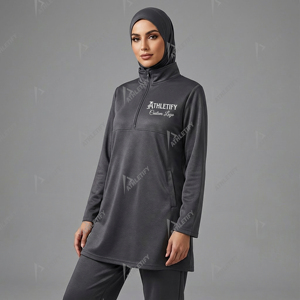 Best Seller <b>Islamic</b> <b>Clothing</b> for Women Modest Sets with Zipper And Pockets OEM Muslim Ladies Sportswear Casual Tracksuits - Product Image 1