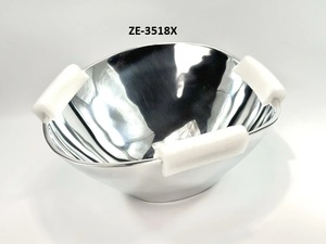 Bol à fruits en métal poli de luxe, fait à la main pour le style d'intérieur, exporté par Safe Zahid, plaqué - Product Image 3