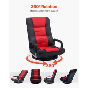 Sedia da Gaming Girevole a 360 Gradi con Braccioli, 6 Posizioni Regolabili, Schienale Pieghevole e Supporto Lombare Confortevole - Product Image 5