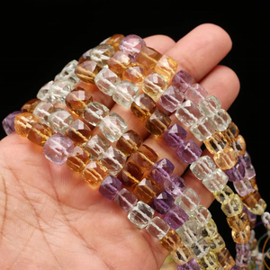 ลูกปัดอัญมณีซิทรีนธรรมชาติขนาด6-7มม. 10นิ้วลูกปัดหลายเหลี่ยมสำหรับทำเครื่องประดับ - Product Image 3