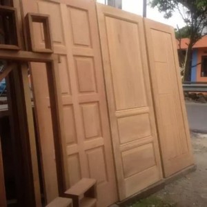 Offre Spéciale – Porte d'entrée en bois massif (teck, acajou, sungkai) sur mesure, petite, moyenne ou grande, pour hôtels, intérieur et extérieur, style simple - Product Image 5