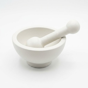 Molinillo de especias tradicional de alta resistencia con acabado blanco antiguo, juego de mortero y pilón de metal para triturar hierbas, herramienta de cocina. - Product Image 1