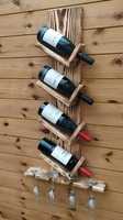 Porte-vin mural en bois moderne, support d'affichage en zigzag pour 6 bouteilles