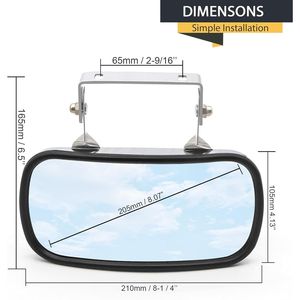 Specchio Convesso in Acciaio Inox 8 x 4 Pollici, Design Rettangolare per Molteplici Scenari, Migliora la Visibilità di Trattori, Barche, Auto - Product Image 4