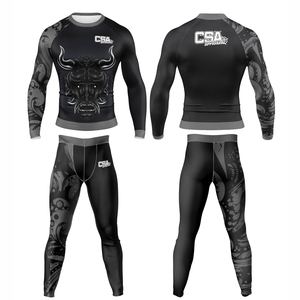 Nouvelle Collection 2026 : Tenue de Compression Homme à Impression par Sublimation – Rashguard et Legging MMA Respirants, Écologiques et de Qualité Supérieure - Product Image 1