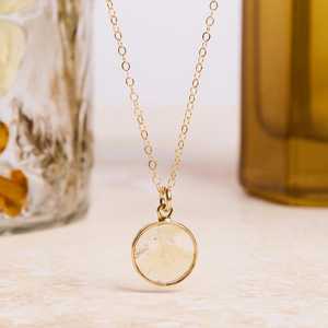 Pendentif en argent 925 plaqué or/argent, citrine naturelle fantaisie vintage, pierre de naissance de novembre, cadeau de bijoux pour maman, épouse, sœur - Product Image 2