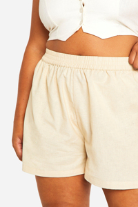 Shorts pour femmes en coton blanc classique, décontractés, respirants, amples, avec poches, logo personnalisé OEM, pour l'été - Product Image 5