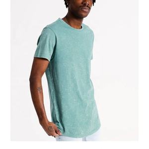 T-shirts vierges à manches courtes délavés à l'acide de haute qualité pour hommes 100% tissu tricoté en coton - Product Image 4