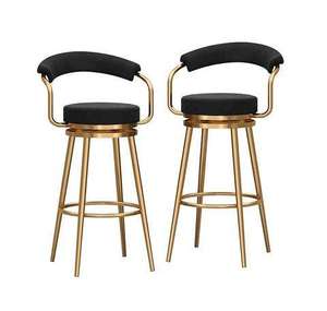 Minimalist Metal Legs Modern Nordic Style Velvet Rope Weave Bar <b>Stool</b> with Soft Design for Home Bar and Bedroom - Product Image 2