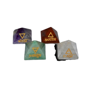 Cristal Natural, Elementos de Reiki, Ágata Grabada con 4 Símbolos de Arcángel, Juego de Piedras Redondas de Reiki para Sanación y Creación de Redes de Reiki - Product Image 1