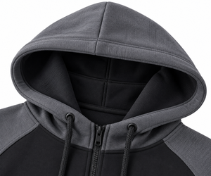 Ensemble de survêtement pour homme noir et gris avec fermeture éclair, sweat à capuche et pantalon de jogging, vêtements de sport personnalisés - Product Image 3