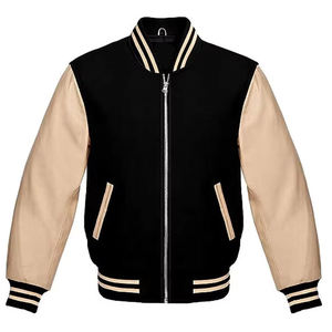 Chaqueta Universitaria Clásica Personalizada de Alta Calidad, Resistente al Viento, Bordada, con Parches de Lona, Estilo Letterman para Hombre - Product Image 1